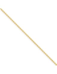 14k 2mm Solid Polished Cable Chain, Size 9