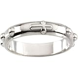 Elegant and Stylish Size 7 Rosary Ring in 14K White Gold, 100% Satisfaction Guaranteed.