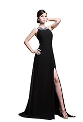 Floor Length Charmeuse/Chiffon/Silk Sleeveless Backless Evening Dress 