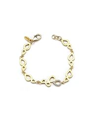 I. Reiss 14K Gold Tear-Drop Link Bracelet, Set with Diamonds.