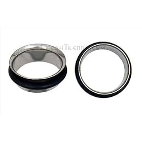 Pair 1" Gauge (25.4mm) Flared Earlets with O-rings - Ear Plug Body Jewelry