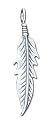 Solid Sterling Silver Southwest Feather Charm