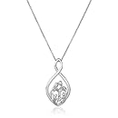 Sterling Silver Parents and Children Infinity Pendant Necklace, 18"