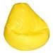 Elite's WETLOOK Vinyl Yellow BEAN BAG Adult Size 34W x 34D x 27 High Frameless Chair