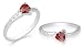 Trillion Cut Garnet Ring Sterling Silver