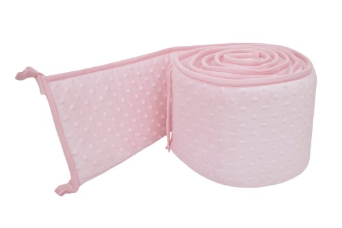 American Baby Company Heavenly Soft Minky Dot Portable and Mini Crib Bumper, Pink Puff (Not For Crib)