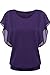 Zeagoo Women's Loose Casual Short Sleeve Chiffon Top T-shirt Blouse, Purple, Medium, Medium, Purple