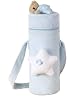 Baby Bottle Bag/ Insulated Single Bottle Holder, Moons & Stars Collection - Blue