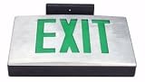 Fulham 01008 - FHEX30-W-D-G-BA-EM-ST 5 watt 120/277 volt LED Aluminum / Green Exit Light