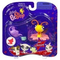 Littlest Pet Shop Assortment 'A' Series 1 Collectible Figure Yellow Butterfly with Flower Perch and Watering Can