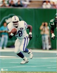 Faulk, Marshall (Indianapolis Colts) Autographed/Hand Signed 8x10 Photo (Light Signature)