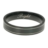 316L Stainless Steel Ring with IP black. Width: 5mm