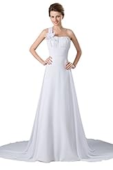 One Shoulder Chiffon  Dress with a Brush/Sweep Train 