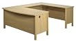 Manchester U-Computer Work Station in Golden Oak Finish By Bestar Furniture