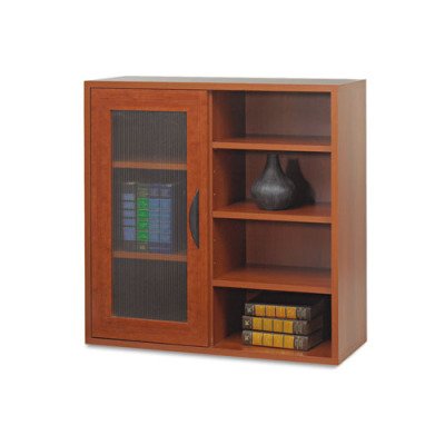 Safco Apres Modular Storage Single Door/ Open Shelves, Cherry