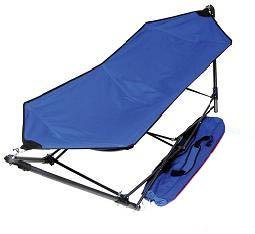 PORTABLE / POP UP / FOLDING HAMMOCK IN BLUE WITH CARRY CASE