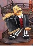 Waiter W/ Menu Board & Wine Bottle Holder