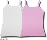 Calvin Klein Girl's White and Pink Cotton Camisole 2-pack