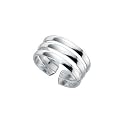 Silver Three Band Toe Ring