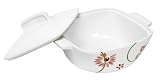 Corelle Coordinates 2 1/2 quart Square Round Casserole with Ceramic Cover, Pretty Pink.