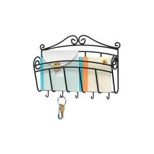 Spectrum 37510 Scroll Single Letter Holder Wall Mount Black