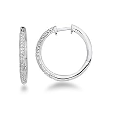 Miore Damen-Creolen 925 Sterling-Silber hochglanzpoliert mit Brillanten 0,01ct MPS009DE
