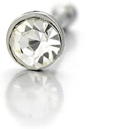 Tianmall Nose Studs Rings Bars Pins with Cubic Zirconia Stainless Steel Body Jewelry Piercing