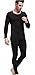 uYES Men's Thermal Underwear Set Top & Bottom Fleece Lined, M1 Black, Medium