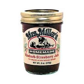 Rhubarb-Strawberry Jam NO SUGAR ADDED: 3 jars Mrs Millers Homemade