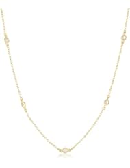 Freida Rothman Belargo Jewelry "Classics" 14k Gold Plated Delicate Bezel Stations Wrap Chain Necklace