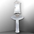Corner cabinets with mirrors White Urethane foam, Corner white mirror cabinet 27 3/8 H x 15 1/2 W
