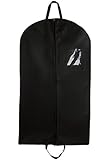 Bags for Less 42-Inch Foldover Breathable Garment Bag with Handles and Gusset - Black