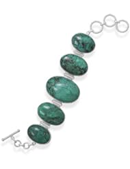 Sterling Silver Turquoise Stone Toggle Bracelet