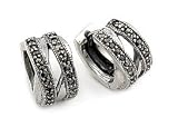 Double Twisted Marcasite Huggie Earrings