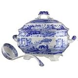 Spode Blue Italian Soup Tureen and Ladle