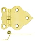 Pair of Hoosier Offset Cabinet Hinges in Unlacquered Brass.