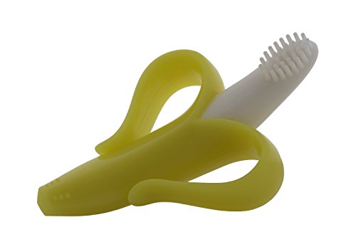 Kitch Baby Infant Bendable Training Toothbrush Teether, Banana Shaped
