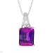 Necklace With 5.60ctw Diamonds and Created Sapphire Crafted in White Gold Length 18in