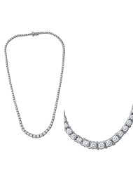 14k White Gold Diamond Necklace, Best Quality Free Gift Box Satisfaction Guaranteed