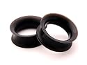 Black Silicone Plugs - 7/8 Inch - 22mm - Sold As a Pair