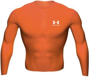 Under Armour 0032 Heat Gear Long Sleeve Shirt - Dark Orange