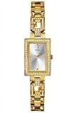 Image of Guess Ladies Stone Set Polished Gold Case Bracelet  Watch