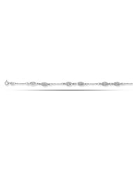 14K White Gold Fancy Ladies Anklet (10 Inches)