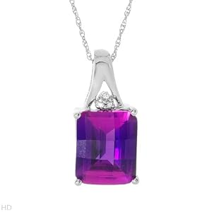 Necklace With 5.60ctw Diamonds and Created Sapphire Crafted in White Gold Length 18in