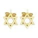 14K Gold Star David Earrings Jewish Faith Jewelry 7mm
