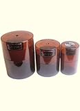 Tightvac Mocha Tinted Set of 3 Vacuum Sealed Spice, Snack & Travel Canister ....