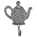 Tin Woodsman Pewter Lightweight Hook, Set of 3 Hooks, Solid Pewter, Made in USA (Lovely Teapot)
