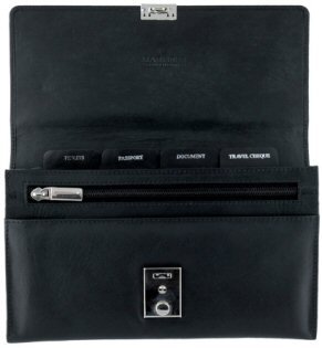 Harness Leather Travel Document Holder With Lock Style 2301L 21