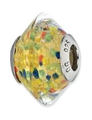 Sterling Silver Multicolor Italian Murano Glass Charm