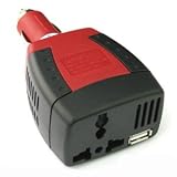 GenieWish 75w Mini Power Inverter Converter Convertor Adaptor Adapter AC 220v-230v-240v to 12v DC IN Car Cigarette Lighter with 5V USB Port + Plug-In mains socket including UK, EU, etc